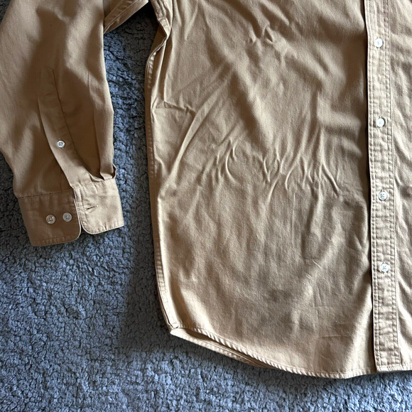 Croft & Barrow Mens Size L Casual Button Up Long Sleeve Shirt Beige Preppy - Picture 4 of 12